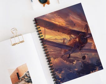 Aviation Adventures Spiral Notebook - Ruled Line for Pilots, Aviation Lovers, Travel Journaling, Unique Gifts, Sky Enthusiasts, Fun Diary