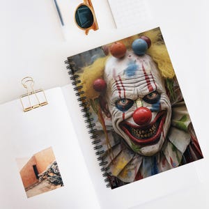 Clowns Spiral Notebook, Horror Journal, Halloween Notebook, Unique Gift for Clown Lovers, Fear-themed Notepad, Fun Sketchbook, Fun Journal