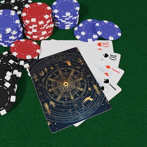 Set di carte da gioco con le costellazioni dello zodiaco, astrologia e design floreale, giochi di carte, regalo per giocatori, oggetti da collezione unici, decorazioni per serate di gioco