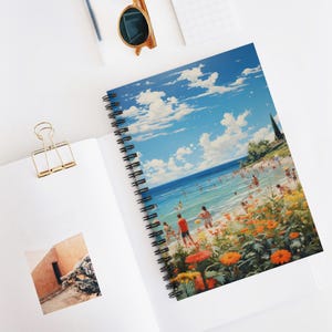 Summer Scenes Spiral Notebook - Ruled Line, Perfect for Journaling, Travel Notes, Gift for Ocean Lovers, Summer Memories, Nature Lovers