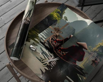 Vietnam Geschenkpapier - elegante Geschenkverpackung, umweltfreundlich, von der Natur inspiriert, Urlaub, Geburtstag, besondere Anlässe, Weihnachtsgeschenkverpackung