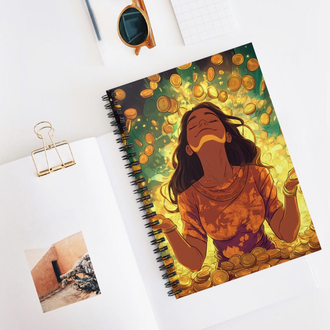 Gratitude for Wealth Spiral Notebook - Artistic Ruled Line Journal ...