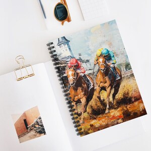 ケンタッキーダービー スパイラルノート - 罫線入り、競馬ジャーナル、サザンダイアリー、イベントギフトアイデア、スポーツプランナー、乗馬アート