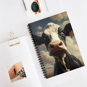 Kuh Spiralblock - Lineal, Niedliches Kuh Journal, Bauernhof Tier Briefpapier, Notizblock für Kuh Liebhaber, Geschenk für Studenten, Schreibblock