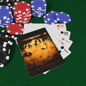 Jeu de cartes à jouer poker théâtre de marionnettes d'ombres, cadeau de jeu de cartes unique, cartes à jouer de style vintage, cadeau de pendaison de crémaillère, indispensable pour une soirée jeux