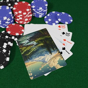 Conjunto de cartas de pôquer Oregon - Baralho inspirado na natureza, presente para jogadores, noite de jogos em família, acampamento, aventura, jogos de cartas, noite de pôquer