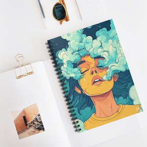 Breathe in, Breath Out Spiral Notebook - Ruled Line, Artistic Journal, Unique Sketchbook, Creative Writing Notebook, Gift for Artists