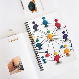 Support Network Spiral Notebook - Ideal for Students, Business Planners, and Gift Ideas, Network, Teamwork, Creativity, Organization