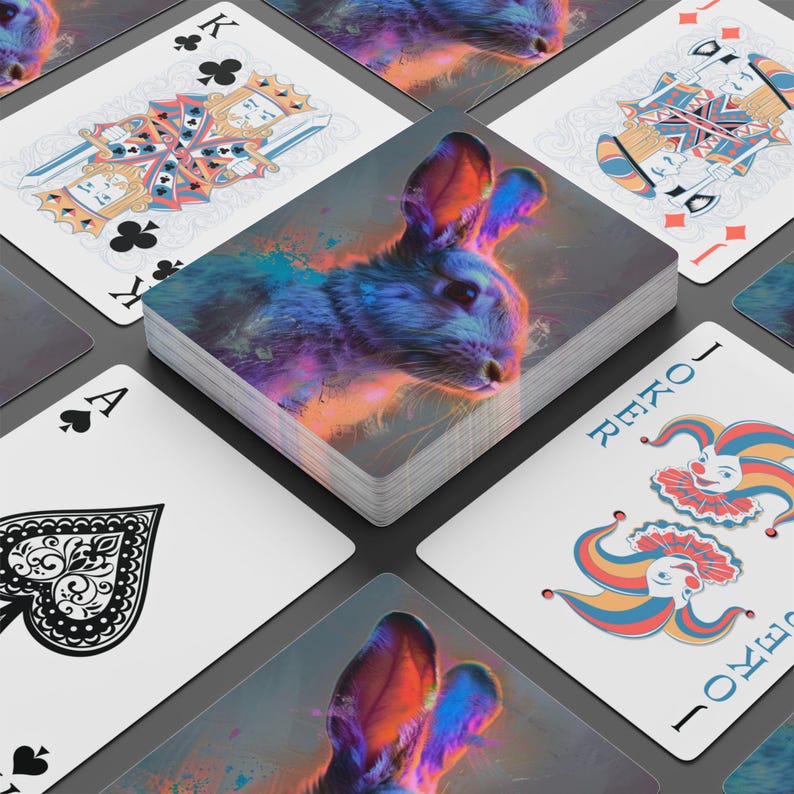 Magic Rabbit Playing Cards Rabbit Playing Cards - Whimsical Animal Deck, Cute Bunny Art Cards ...