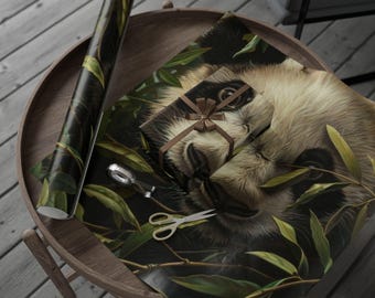 Panda Geschenkpapier, umweltfreundliche Geschenkverpackung, von der Natur inspirierte Geschenkverpackung, Geburtstag, Urlaub, Babyparty-Geschenkpapier