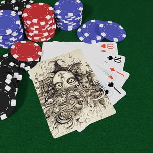 Zen Doodles ポーカートランプ - ゲーマー、カード愛好家、ゲームナイト、ホームデコレーション、コレクターズアイテム、ポーカーゲームナイトの楽しみのためのユニークなギフト