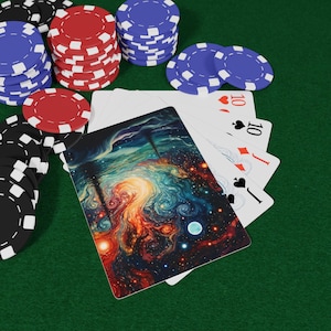 Doodle Galaxies Poker Playing Cards Set, Unique Playing Cards for Game Night, Gift for Card Players, Casino Theme, Space Art, Poker Night