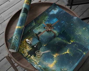 Enchanted Forger Wrapping Papers, Magical Gift Wrap for Birthdays, Holidays, Unique Gift Packaging, Enchanted Forest Print
