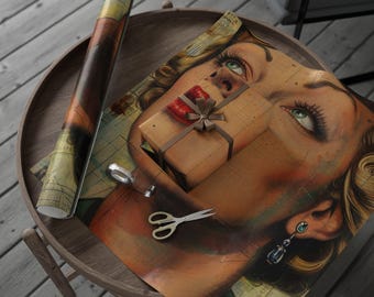 Vintageklassiker Omslagspapper, Vintage presentpapper, Juldekorationer, Unik present, Miljövänlig förpackning, Julklappspapper