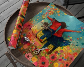 Embrace Happiness Inpakpapier - Vier het met kleurrijke cadeauverpakking, unieke feestartikelen, milieuvriendelijke cadeauverpakking, decoratie voor de feestdagen, verjaardag