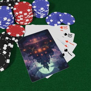 Haunted Mansion pokerspeelkaarten - gotisch ontwerp, fantasiekaartspel, verzamelspel, Halloweenfeest, kaarten uniek cadeau-idee