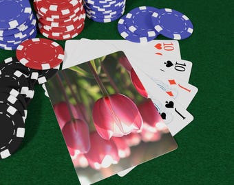 Naipes Tulip Time: colorida floración primaveral, festival de inspiración holandesa y belleza floral, cartas de aventuras de temporada, noche de póquer, noche de juegos