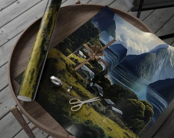Neuseeland-Geschenkpapier, Malerische Geschenkverpackung für Naturliebhaber, Umweltfreundliche Geschenkverpackung für Feiertage, Einzigartige Verpackung zum Thema Natur, Perfekt