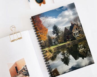 Connecticut Spiral Notebook - Perfekt för dagbok, anteckningar, present till lärare, elever, höstälskare, anteckningsbok för skolstart