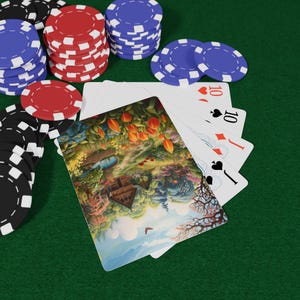 Carte da gioco Spring Garden Poker, carte da gioco uniche per serate di gioco, carte da gioco Floral Art, regalo per gli amanti del poker, divertente gioco per famiglie