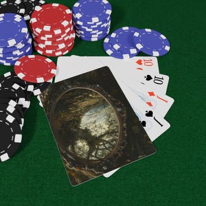 Mirror Reflections speelkaarten - elegant kaartspel voor game-avonden, uniek cadeau voor gamers, vintage kaartontwerp, casinothema, bordspel