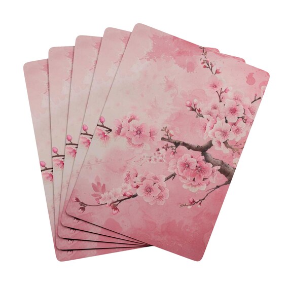 Japanese Cherry Blossom Poker Playing Cards, Unique Card Game