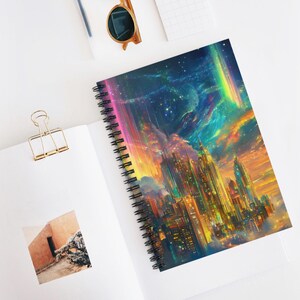 Rainbow City Spiral Notebook - Ruled Line, Colorful Journal, Urban Adventure Diary, Vibrant Planner, Artistic Gift Idea, Creative Writing