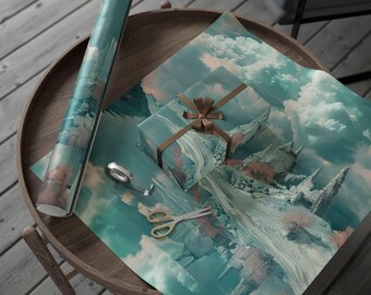 Surreal Scenery Wrapping Paper, Gift Wrap for Special Occasions, Holiday Wrapping, Unique Gift Presentation, Decorative Paper, Gift Wrap