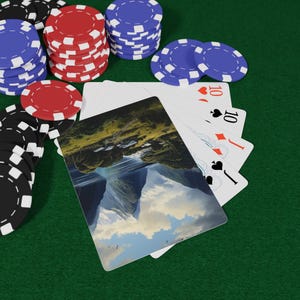 Juego de cartas de póker de Nueva Zelanda: baraja con temática natural, regalo único para jugadores de cartas, noches de juegos en familia, noches de póker y amantes de las actividades al aire libre.