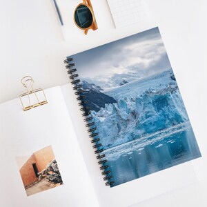 Alaskan Glacier Spiral Notebook, Nature Lover Journal, Aesthetic Writing Pad for Students, Gift for Travelers, Eco-Friendly Stationery