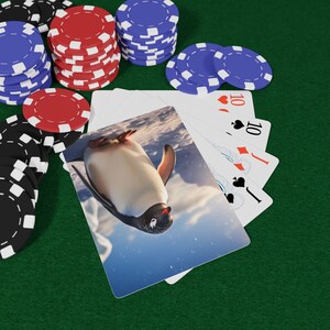 Cartas de Baralho Penguin Poker - Presente Único para Jogadores, Jogos de Cartas, Noite dos Amigos, Lembrancinhas de Festa, Baralho Personalizado, Cartas de Baralho
