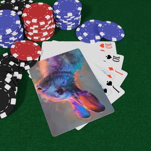 Kaninchen Spielkarten - Wunderliches Tier Deck, Niedliche Häschen Kunst Karten, Natur inspiriertes Poker Set, Geschenk für Tierliebhaber & Wildtier-Enthusiasten