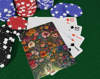 Flower Festival Poker Playing Cards, Unique Playing Deck, Gift for Card Lovers, Game Night Essential, Colorful Card Set, Poker Game Night