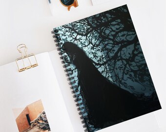 Shadows of the Night Spiral Notebook - Ruled Line, Dark Aesthetic Stationery, Perfect for Journaling, Gifts for Writers, Black and White