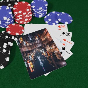 Juego de cartas de póker de Seúl, diseño vintage de as de picas, regalo perfecto para amantes de los juegos de cartas, noches de casino, noches de juegos y coleccionables.
