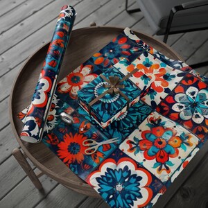 Boho Patterns Dekoracyjne opakowania na prezenty, Papiery do pakowania kwiatów, Ekologiczne opakowania na prezenty, Święta, Urodziny, Materiały do rękodzieła
