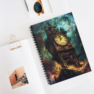 Clockmaker Paradox Spiral Notebook - Ruled Line, Time Travel Journal, Steampunk Diary, Sci-Fi Planner, Temporal Mystery, Futuristic Notebook