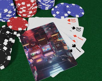 Retro Arcade Poker Playing Cards Set, Gaming Night Essential, Card Games Gift, Casino Decor, Unique Tabletop Game, Poker Game Night