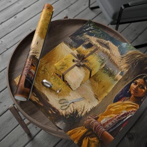 Rural India Wrapping Paper - Vibrant Village Scenes, Traditional Art, Cultural Gift Wrap, Travel Decor, Ethnic Pattern, Christmas Gift Wrap