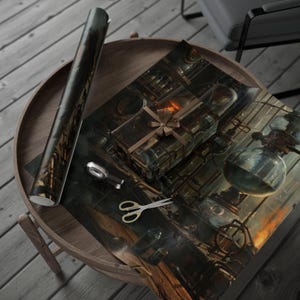 Alchemy Laboratory Wrapping Paper for Special Gifts, Vintage Steam Punk Design, Unique Gift Wrap, Eco-Friendly Wrapping, Creative Gift Wrap
