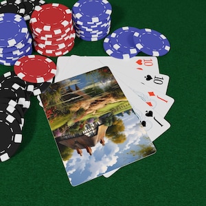 Cartas de póker Country Cottages, juego de cartas vintage, regalo único para juegos de cartas, imprescindible para una noche de juegos, regalo de inauguración de la casa, regalo familiar
