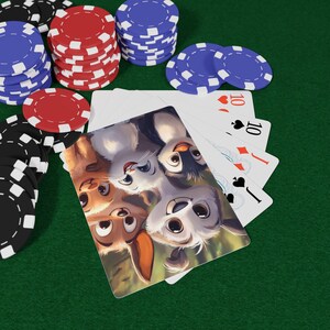Zachte dieren pokerspeelkaarten, leuke game-avond, gezinsvriendelijk, cadeau voor kaartspelers, feestartikelen voor kinderen, uniek game-avondplezier