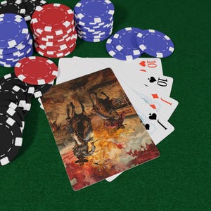 Cartes à jouer de rodéo du Far West - Jeu de cartes de cow-boy de rodéo, cartes d'art sur le thème western, ensemble de poker rustique, cadeau pour les fans de rodéo et les amateurs de western