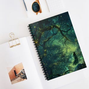 Forest of Whispers Spiral Notebook - Ruled Lines, Nature Lover Gift, Writing Journal, Art Sketchbook, Bohemian Decor, Fun Sketchbook