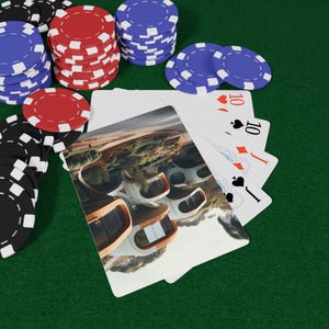 オーストラリア建築スタイルのポーカートランプセット、ゲーマーへのユニークなギフト、カジノナイトデコレーション、パーティーゲーム、カードゲーム愛好家