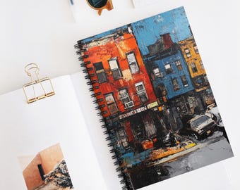 Baltimore Inner City Spiralblock - Linolierte Linie, Urban Life Journal, Stadtansicht Tagebuch, Reiseplaner, Lokale Kultur, Street Art Inspo