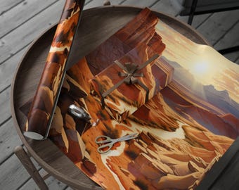 Utah Malerische Landschaft Geschenkpapier, Natur inspirierte Geschenkverpackung, umweltfreundliche Verpackung Blätter, einzigartige Geschenkverpackung, Urlaub & Geburtstag verwenden