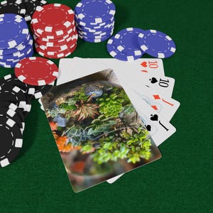 Naipes Terrarium Treasures: Baraja de jardín en miniatura, cartas de arte botánico, juego de póker inspirado en la naturaleza, regalo para amantes de las plantas
