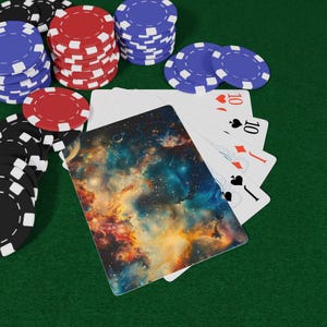 Jeu de cartes Cosmos - Jeu de cartes sur le thème de l'espace et de l'univers, dessins d'art céleste et de galaxie, jeu de cartes à collectionner unique, cartes à jouer