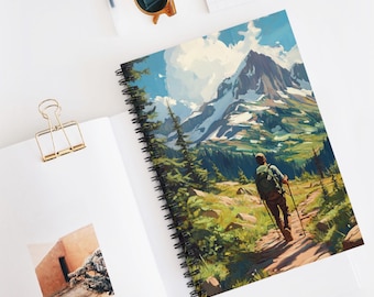 Hiking Adventures Spiral Notebook - Ruled Line for Nature Lovers, Hiking Journal, Travel Diary, Outdoor Planner, Gift for Adventurers
